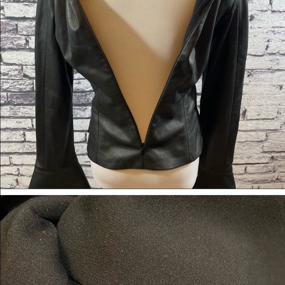 $1900 Brandon Maxwell Leather Blouse Size 4 - Picture 2 of 6